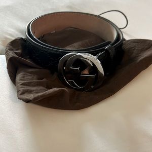 Men’s 32” Gucci Belt - Black with Silver Gs